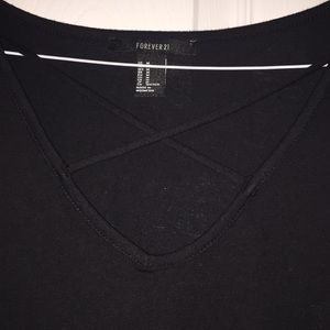 Like New Forever21 VNeck Criss Cross T Shirt